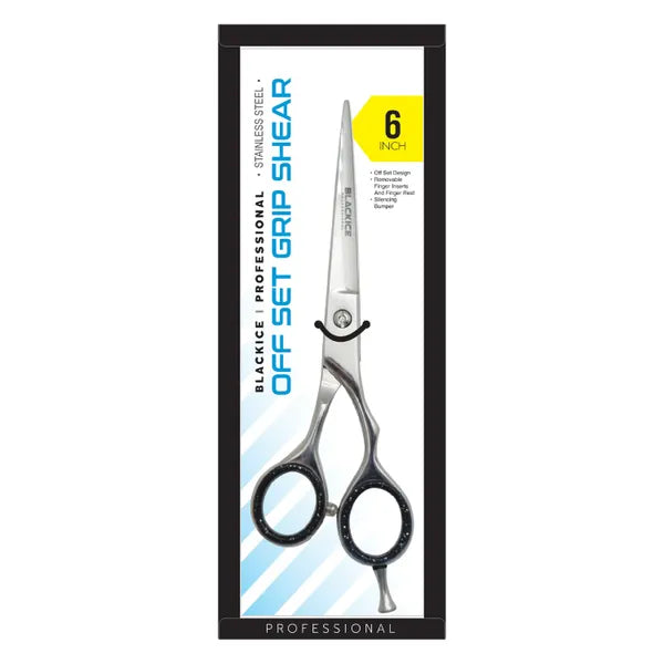 Black Ice Professional Stainless Steel Off Set Grip Shear 6"