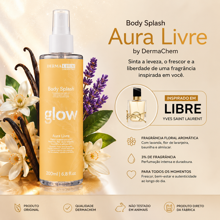 Body Splash Glow 200ml Aura Livre Dermachem