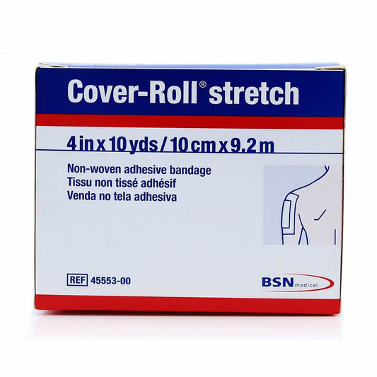 BSN Medical Cover-Roll Stretch Dressing Retention Tape with Liner, 4 Inch x 10 Yard, White