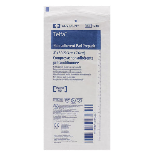 Cardinal Health Telfa Ouchless Nonadherent Dressing, Sterile, 3" x 8"