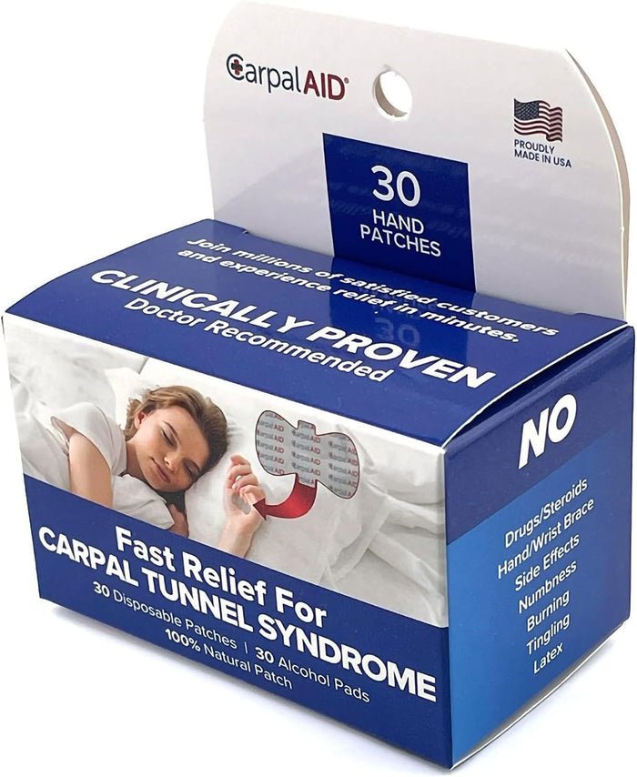Carpal AID Carpal Tunnel Support Hand Patches, 30 Count - CA-30PK UNI-Pack - LL Medico