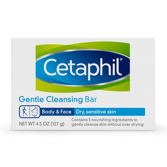 Cetaphil Gentle Cleansing Bar, Dry to Normal Sensitive Skin, 4.5 oz