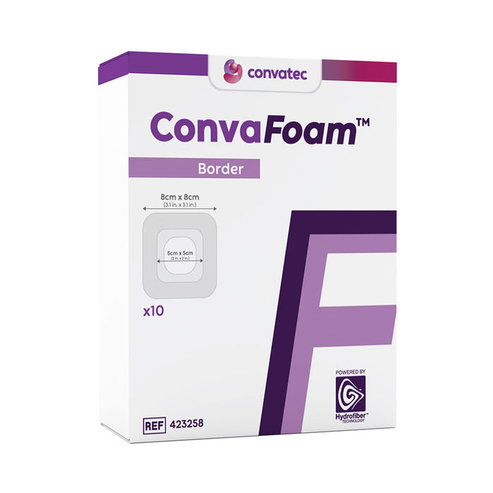 ConvaTec ConvaFoam Border Foam Dressing, Square, Silicone Adhesive, Sterile — 3" x 3"