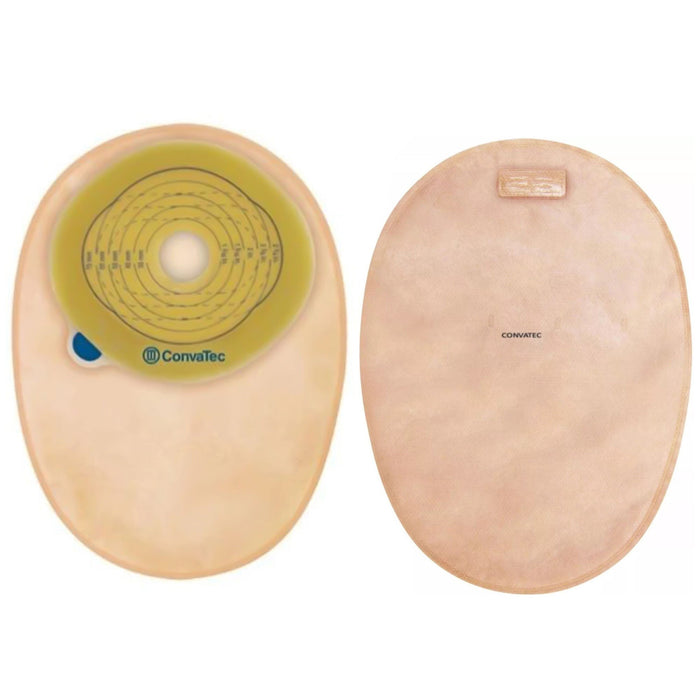 ConvaTec Esteem+ One-Piece Pouch, Flat, Pre-Cut, Transparent, 8-Inch, with Filter