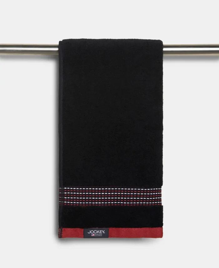 Cotton Rich Terry Ultrasoft and Durable Striped Hand Towel - Deep Navy (Pack of 2)
