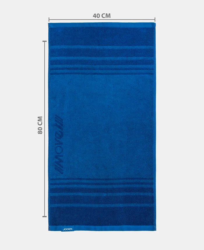 Cotton Terry Ultrasoft and Durable Striped Gym Towel - Move Blue (Pack of 2)
