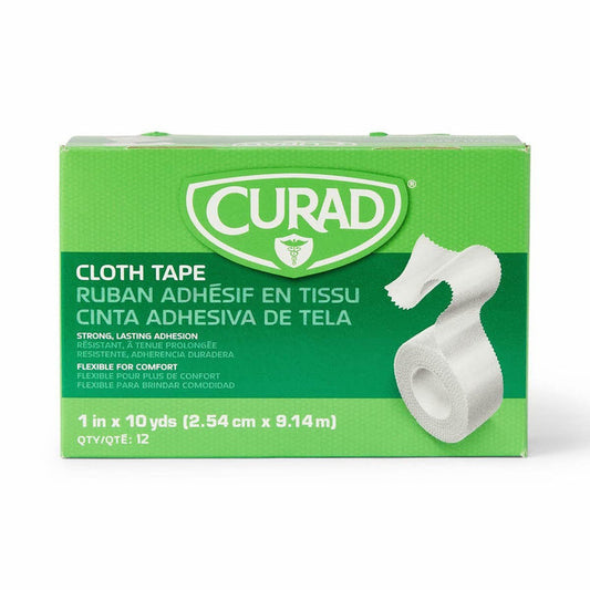 Curad Silk-Like Cloth Medical Tape, 1 Inch x 10 Yard, White