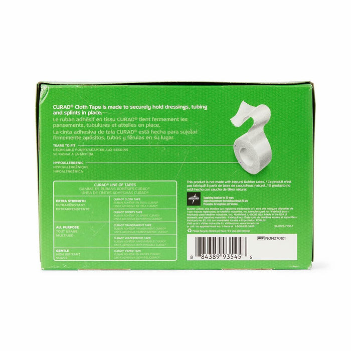 Curad Silk-Like Cloth Medical Tape, 1 Inch x 10 Yard, White