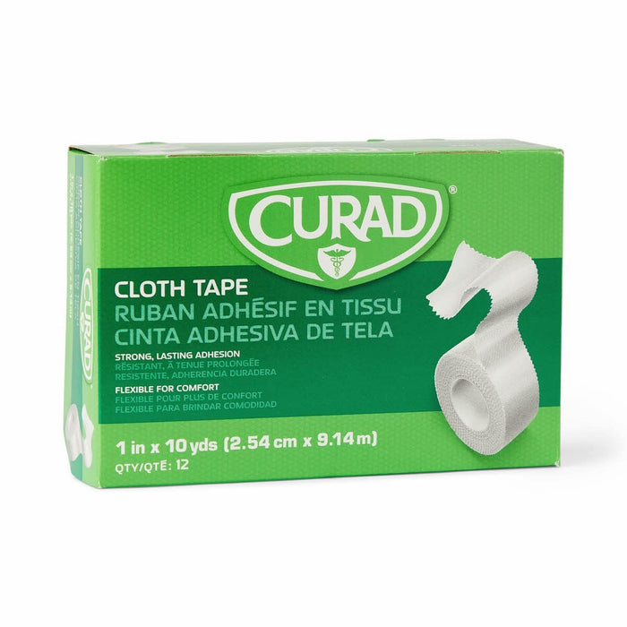 Curad Silk-Like Cloth Medical Tape, 1 Inch x 10 Yard, White