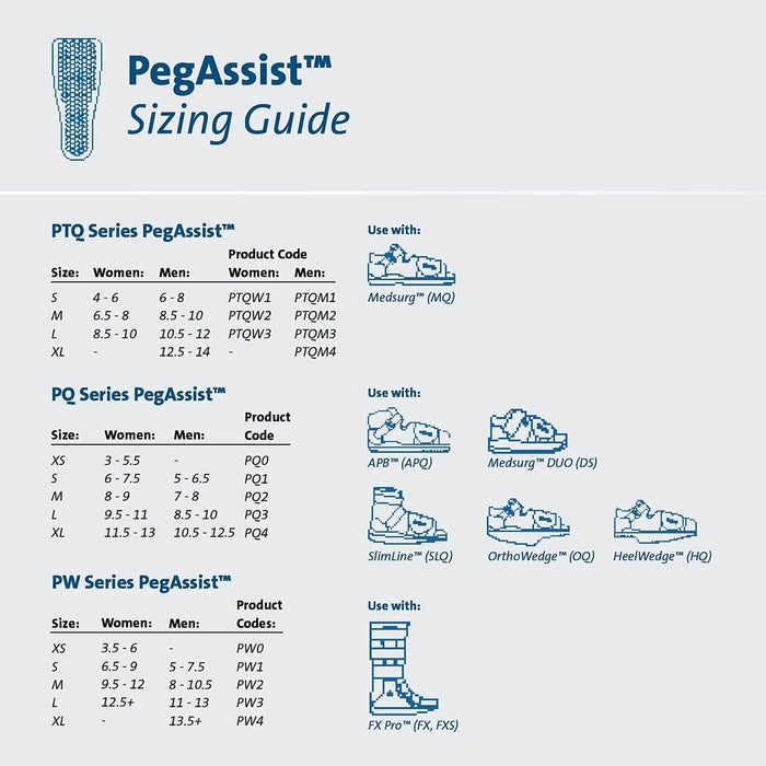 Darco PegAssist Offloading Insole, Men's, Blue - PTQM3-Single - LL Medico