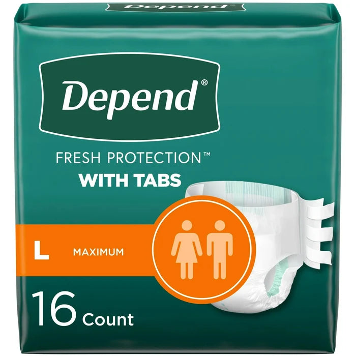 Depend Maximum Protection Briefs with Tabs - 35458-Pack - LL Medico