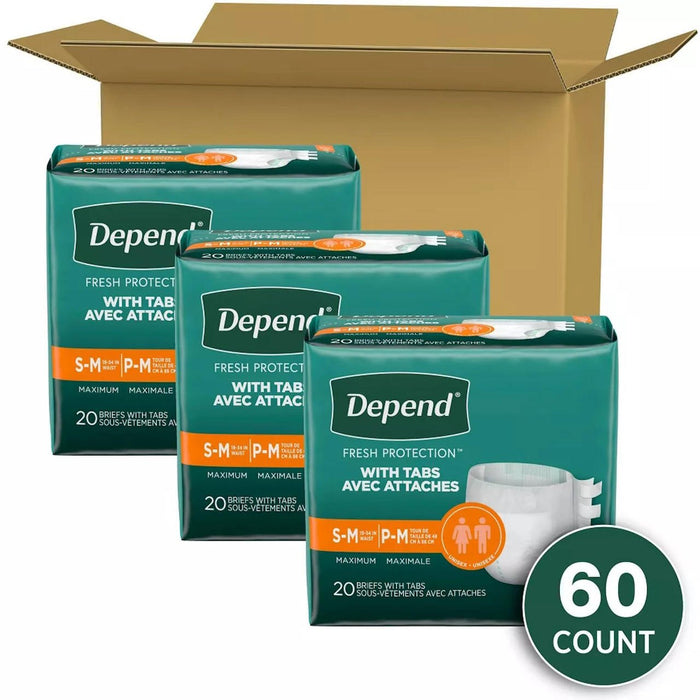 Depend Maximum Protection Briefs with Tabs - 35458-Pack - LL Medico