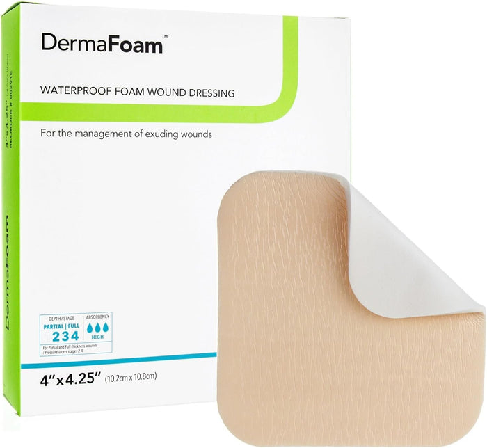 Dermarite DermaFoam Nonadhesive without Border Foam Dressing, 4 x 4¼ Inch