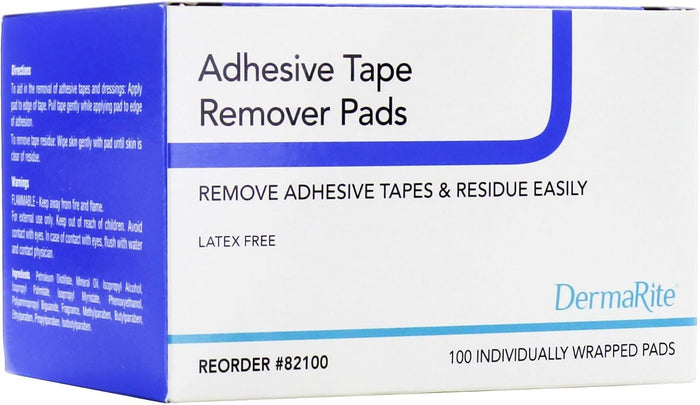 DermaRite Adhesive Remover, 1-1/2 x 3-1/2 Inch Pads
