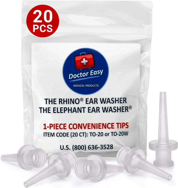 Doctor Easy Rhino/Elephant Ear Washer Single-Use Tips, Pack of 20
