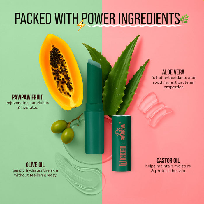 Dr.PAWPAW x WICKED Enchanting and Glimmer Ph Lip Balm Duo Pack