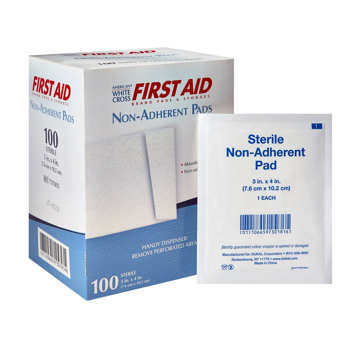 Dukal American White Cross Nonadherent Dressing, 3 x 4 Inch