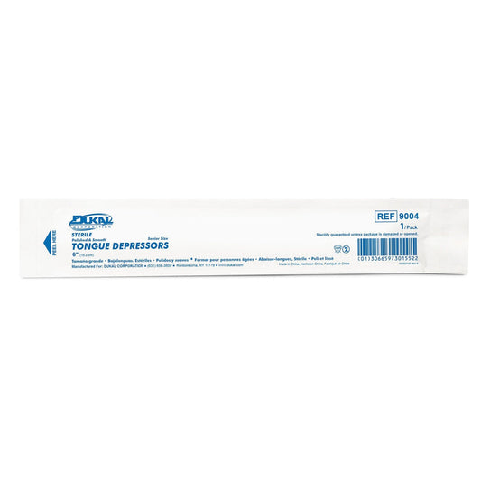 Dukal Tongue Depressor, Sterile, 6", 100 Count - 9004-Pack - LL Medico