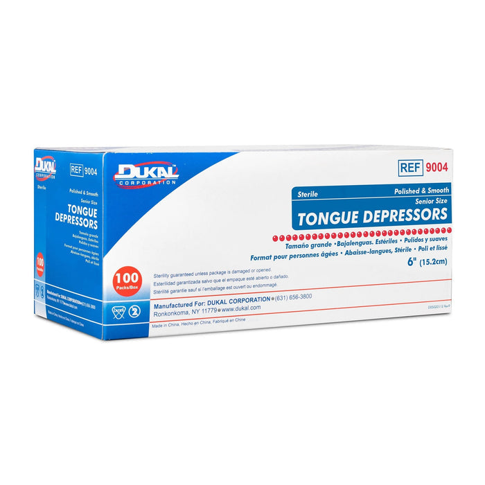 Dukal Tongue Depressor, Sterile, 6", 100 Count - 9004-Pack - LL Medico