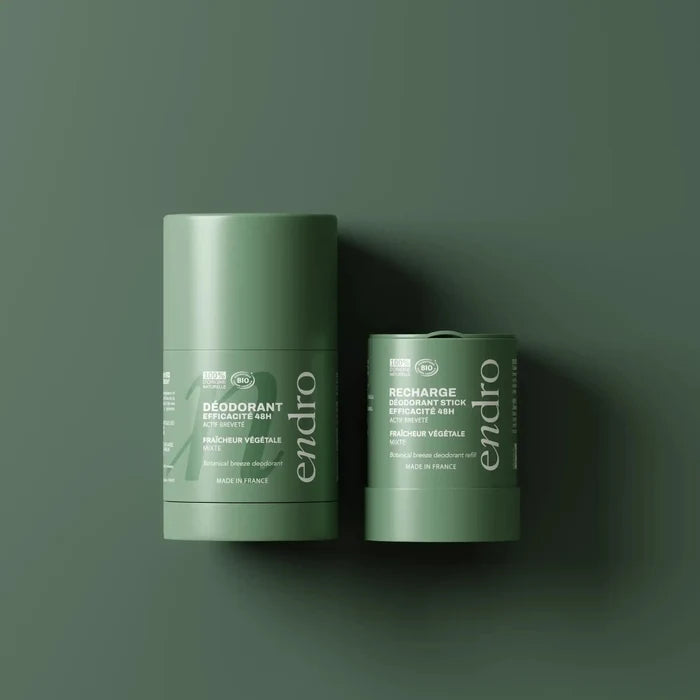 Duo déodorant stick & recharge mixte 48H - Parfum Fraîcheur Végétale - Endro Cosmetiques