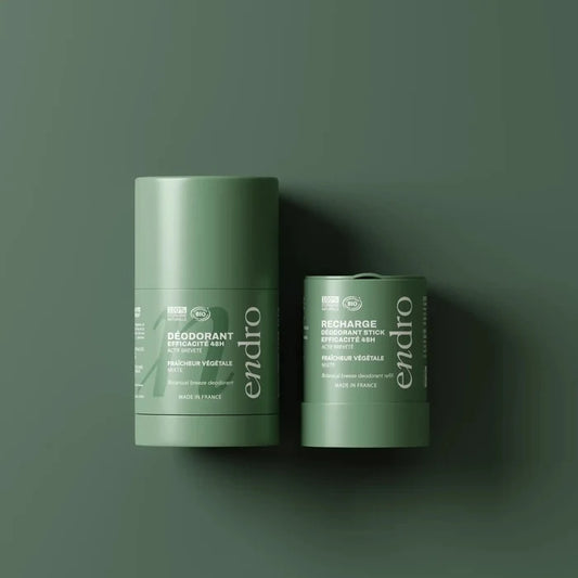 Duo déodorant stick & recharge mixte 48H - Parfum Fraîcheur Végétale - Endro Cosmetiques