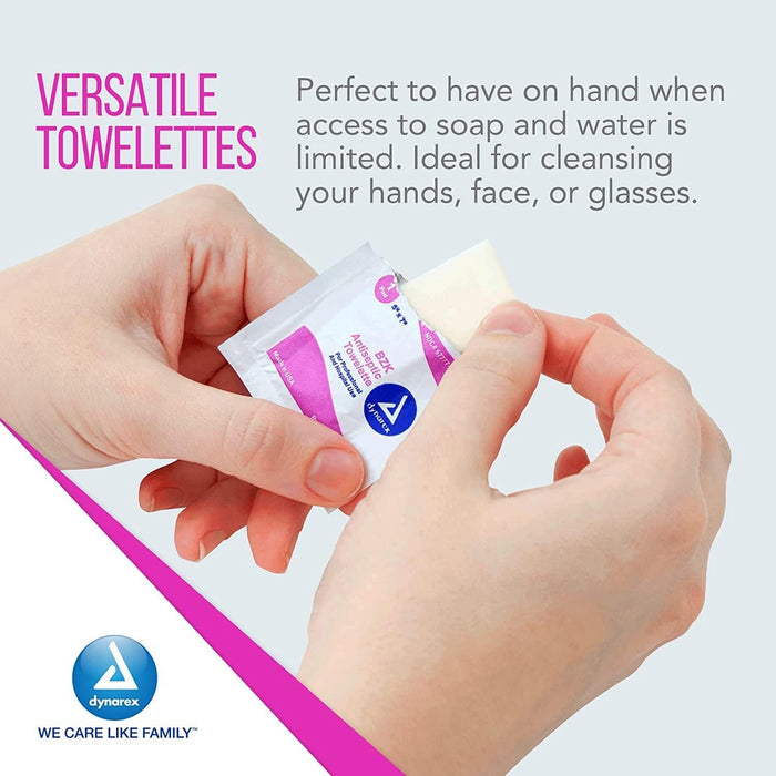 Dynarex BZK Antiseptic Towelettes, 5" x 7"