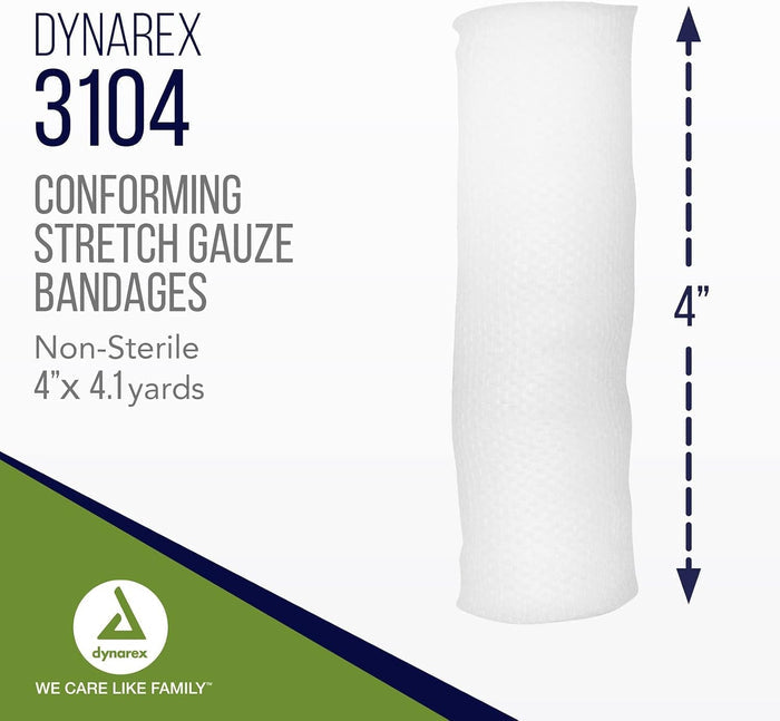 dynarex Conforming Bandage, 4 Inch x 4.1 Yard