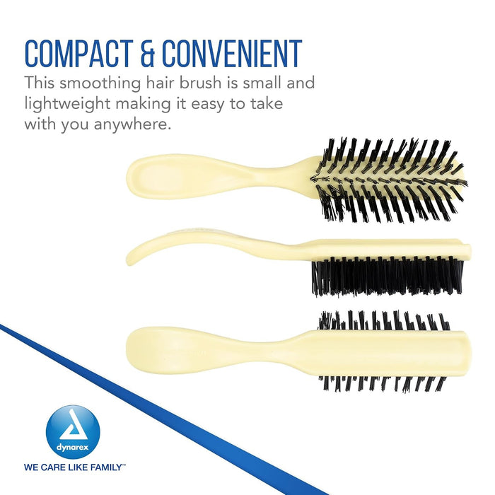 Dynarex Nylon Bristle Hairbrush, Adult, Ivory, 9"