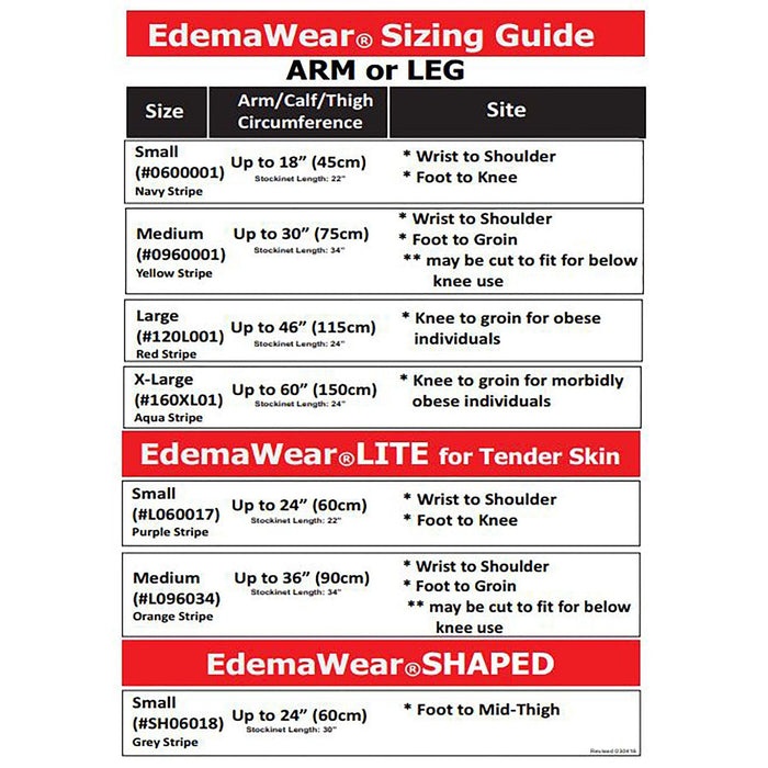 EdemaWear Stockinet, Medium, Yellow Stripe, 34" - B960001-Single - LL Medico