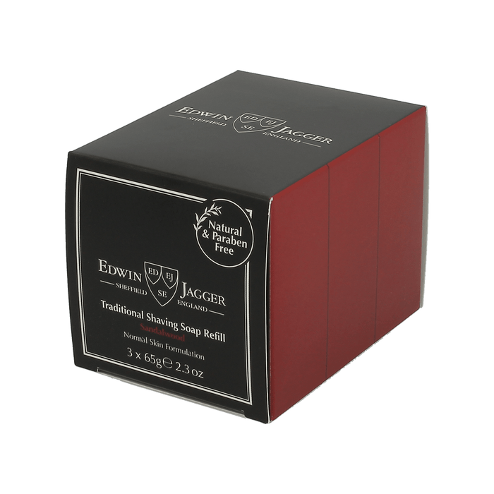 Edwin Jagger Sandalwood Traditional Shaving Soap 65g 3 Pack