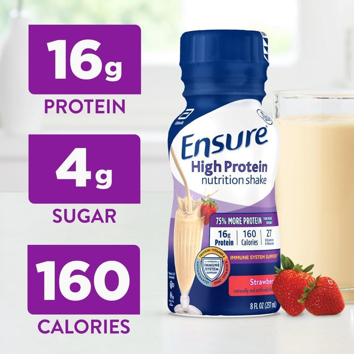 Ensure High Protein Nutrition Shake, Strawberry, 8 oz - 66546-Single - LL Medico