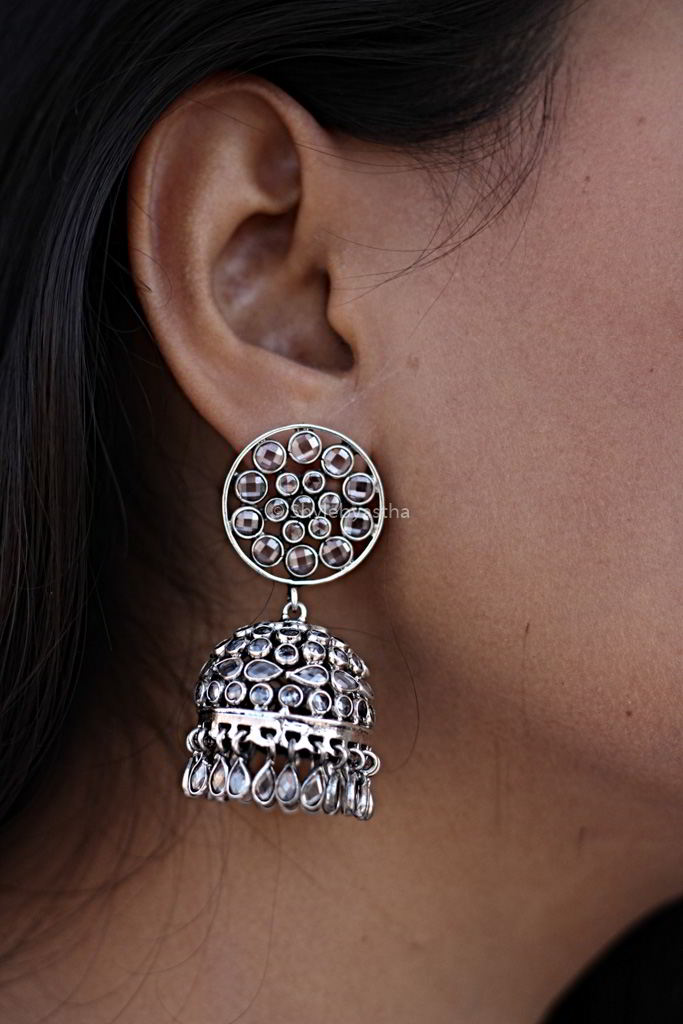 Essence Zirconia Studded classy silver Earrings