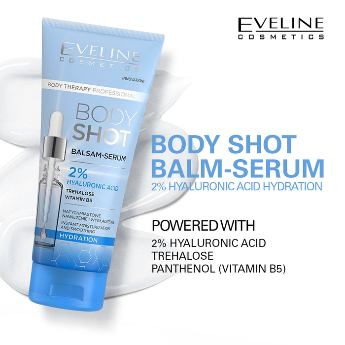 Eveline Cosmetics Body Shot Balm-serum 2% Hyaluronic Acid Hydration 200 ml