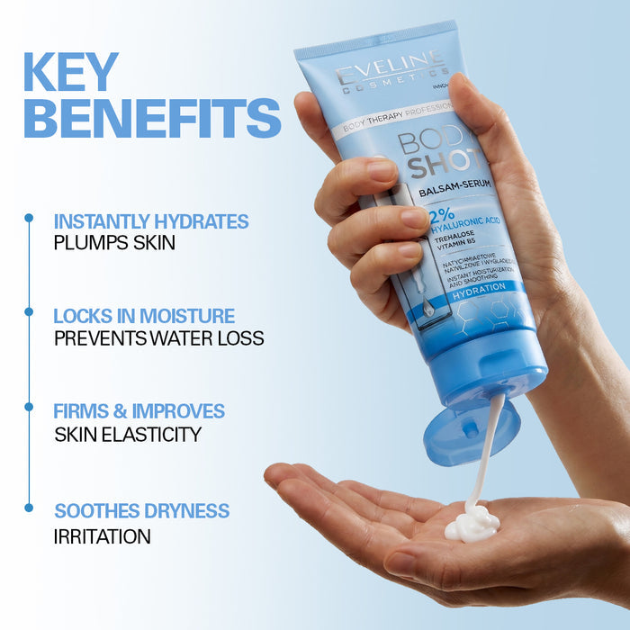 Eveline Cosmetics Body Shot Balm-serum 2% Hyaluronic Acid Hydration 200 ml