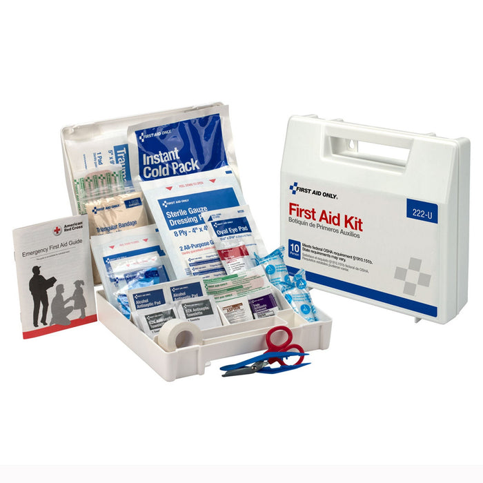First Aid Only Ten-Person First Aid Kit, Plastic Case with Dividers