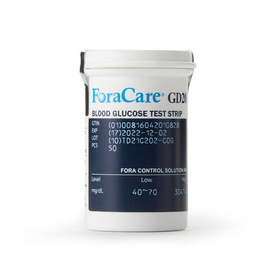 FORA GD20 Blood Glucose Test Strips, 50 Count - GD20FS50-Box - LL Medico