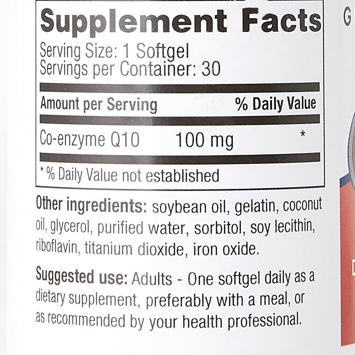 Geri - Care Coenzyme Q - 10 (CoQ10) Dietary Supplement, 100 mg - 57896087503 - LL Medico