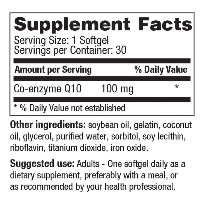 Geri - Care Coenzyme Q - 10 (CoQ10) Dietary Supplement, 100 mg - 57896087503 - LL Medico