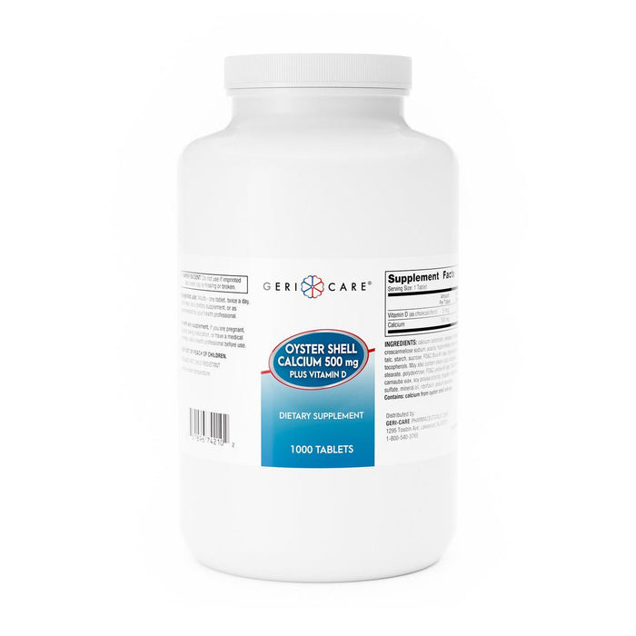 Geri - Care Joint Health Supplement, Oyster Shell Calcium plus Vitamin D, 1000 ct - 742-10-GCP - LL Medico