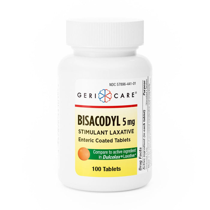 Geri - Care Stimulant Laxative, Bisacodyl 5 mg, 100 ct Bottle - 441-01-GCP - LL Medico