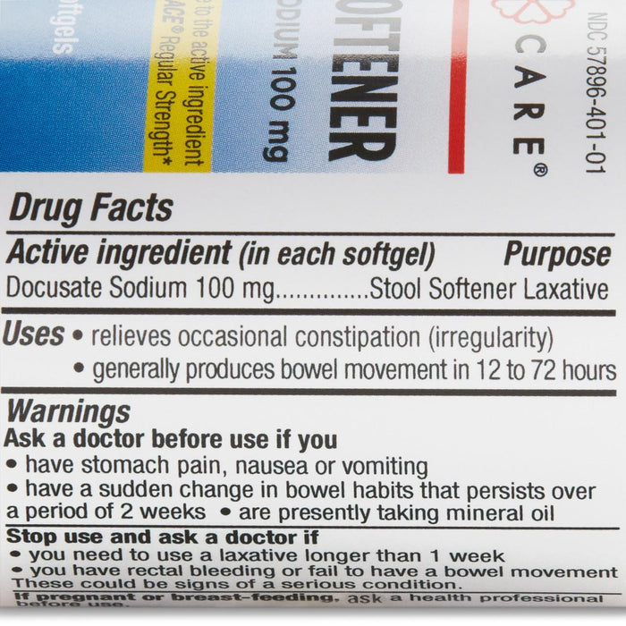 Geri - Care Stool Softener, 100 ct Bottle - 401-01-GCP - LL Medico