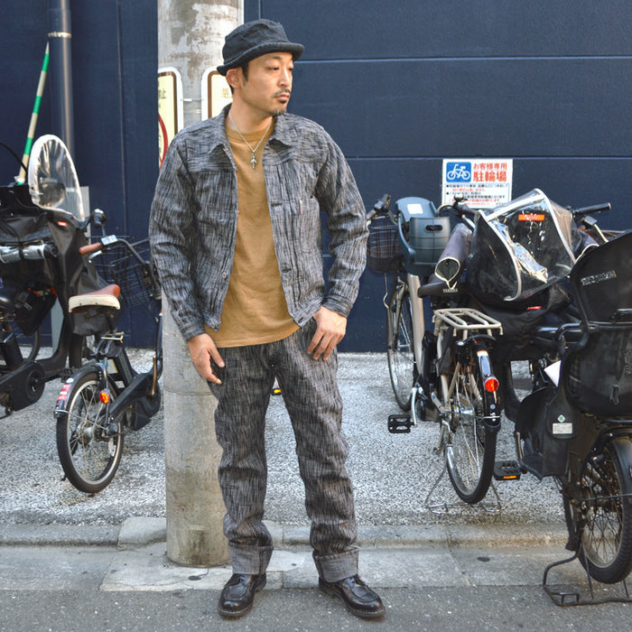 graphzero "GZ-SKGJ1ST-BKGY" 15oz Jean Jacket-WW2 (1st Skein dyeing BKGY)(Kasezome)