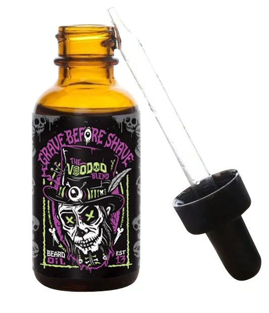 GRAVE BEFORE SHAVE™ Voodoo Blend Beard Oil 1oz. (Soothing Sage / Cedarwood Scent)