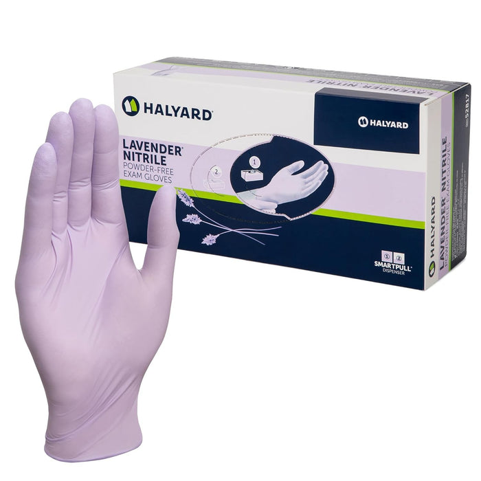 Halyard Lavender Nitrile Exam Gloves, Powder-Free