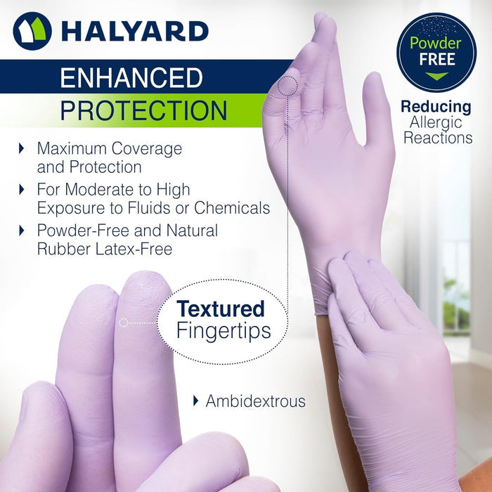 Halyard Lavender Nitrile Exam Gloves, Powder-Free