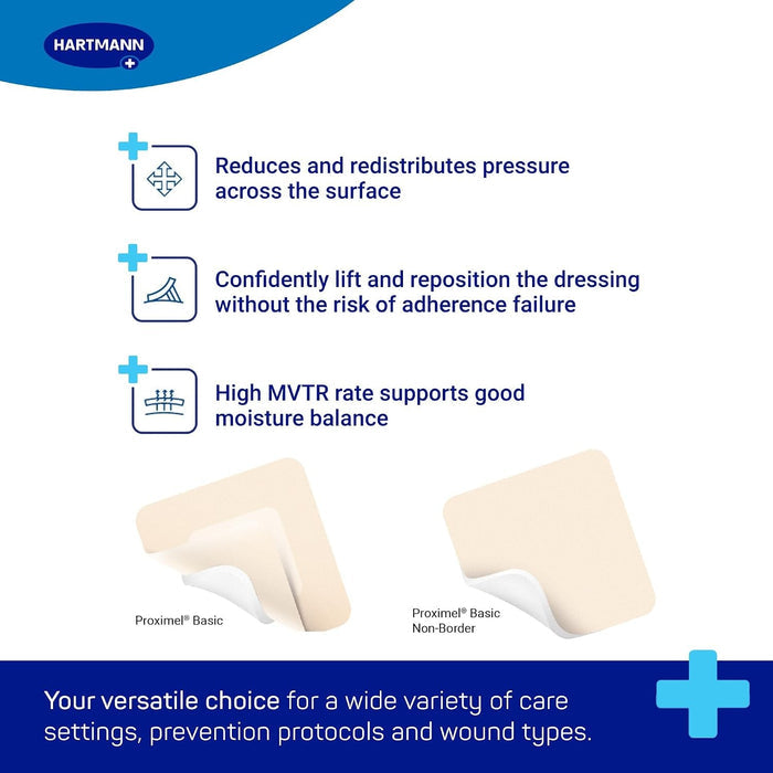 Hartmann Proximel Silicone Adhesive Foam Dressing, 9.2 x 9.2 Inch