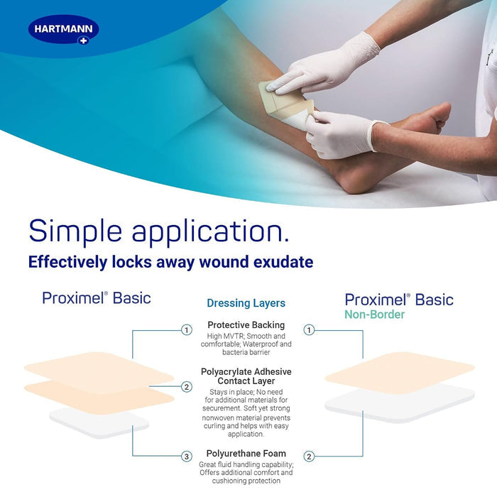 Hartmann Proximel Silicone Adhesive Foam Dressing, 9.2 x 9.2 Inch