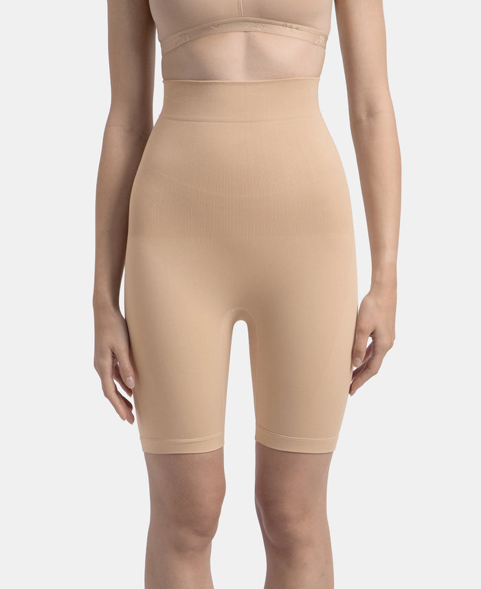 High Waist Microfiber Elastane Stretch Seamfree Shorts Shapewear - Skin