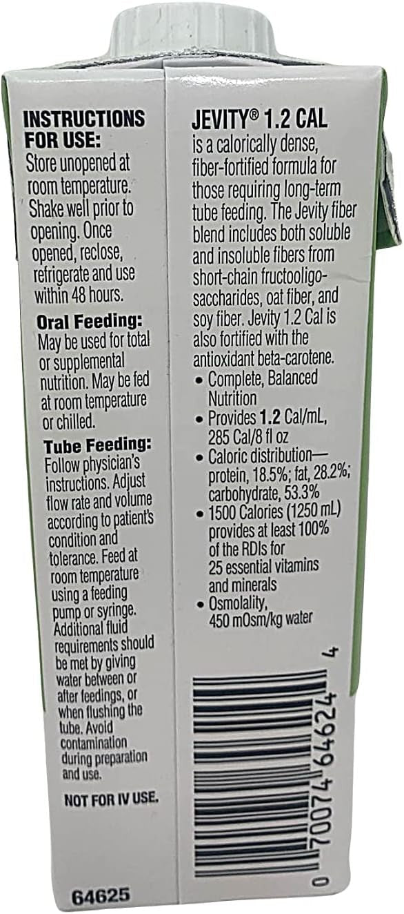 Jevity 1.2 Cal Tube Feeding Formula, Unflavored, 1.5 Liter - 62667-Single - LL Medico