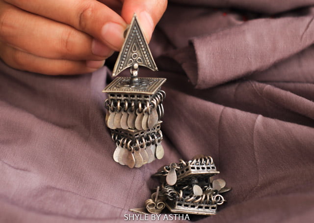 Jhumri Layered Intricate Square Jhumka
